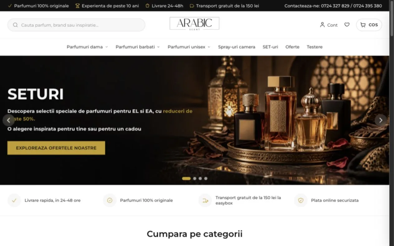 Arabic Scent — Dezvoltare web