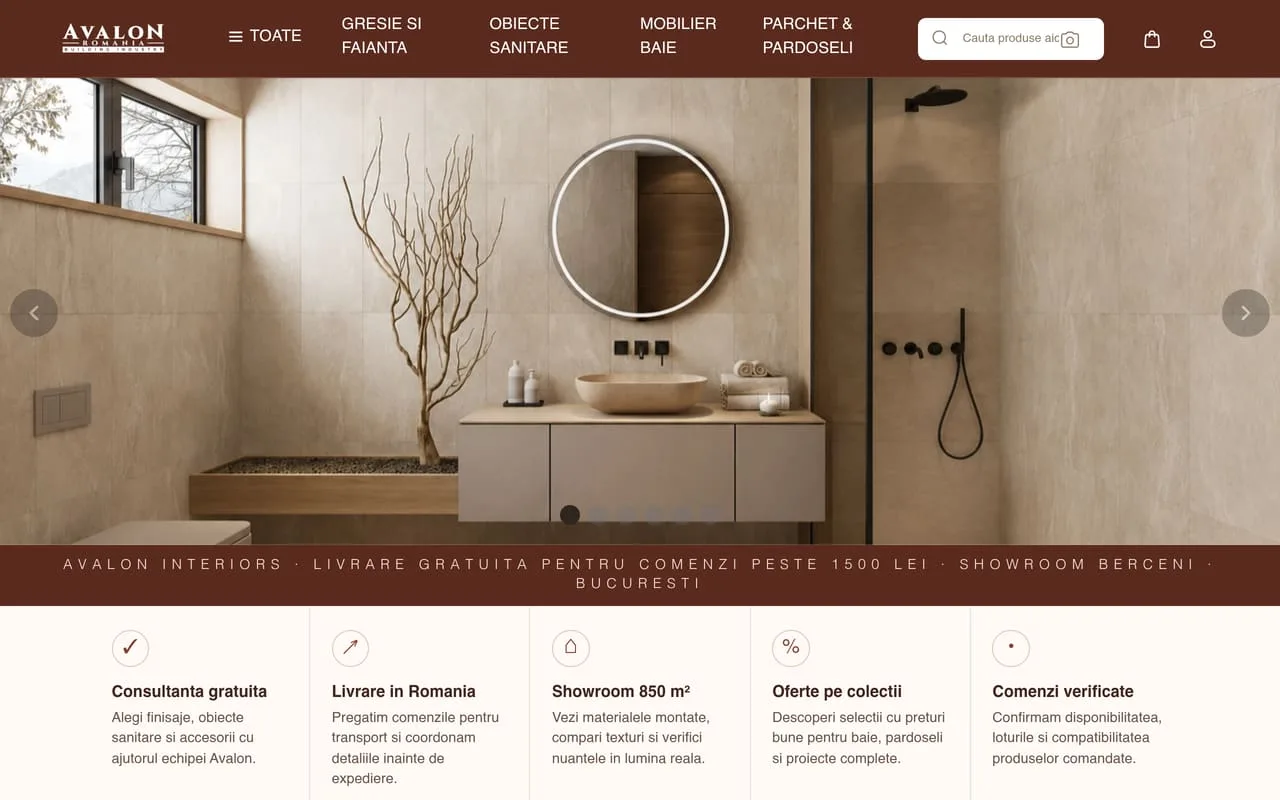 Avalon Interiors — Dezvoltare web