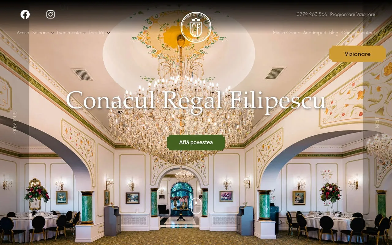 Conacul Regal Filipescu — Dezvoltare web