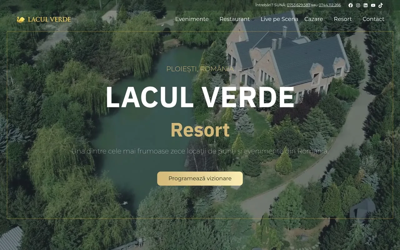 Lacul Verde Resort — Dezvoltare web
