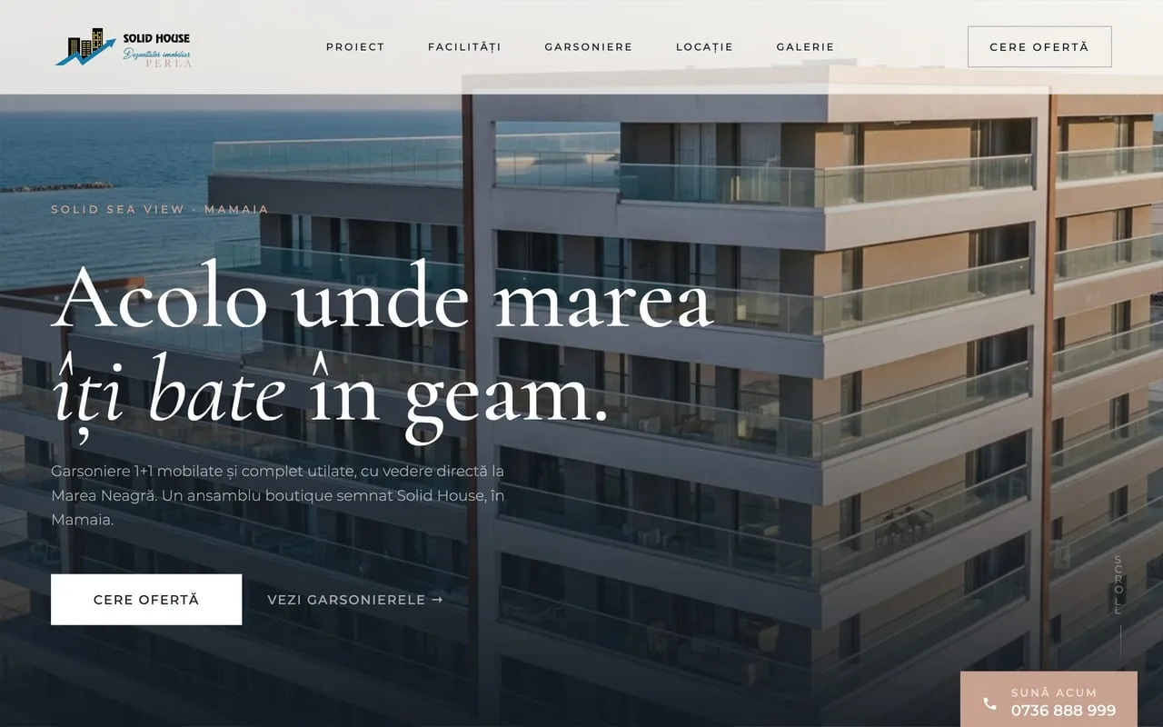 Solid Sea View Perla — Dezvoltare web