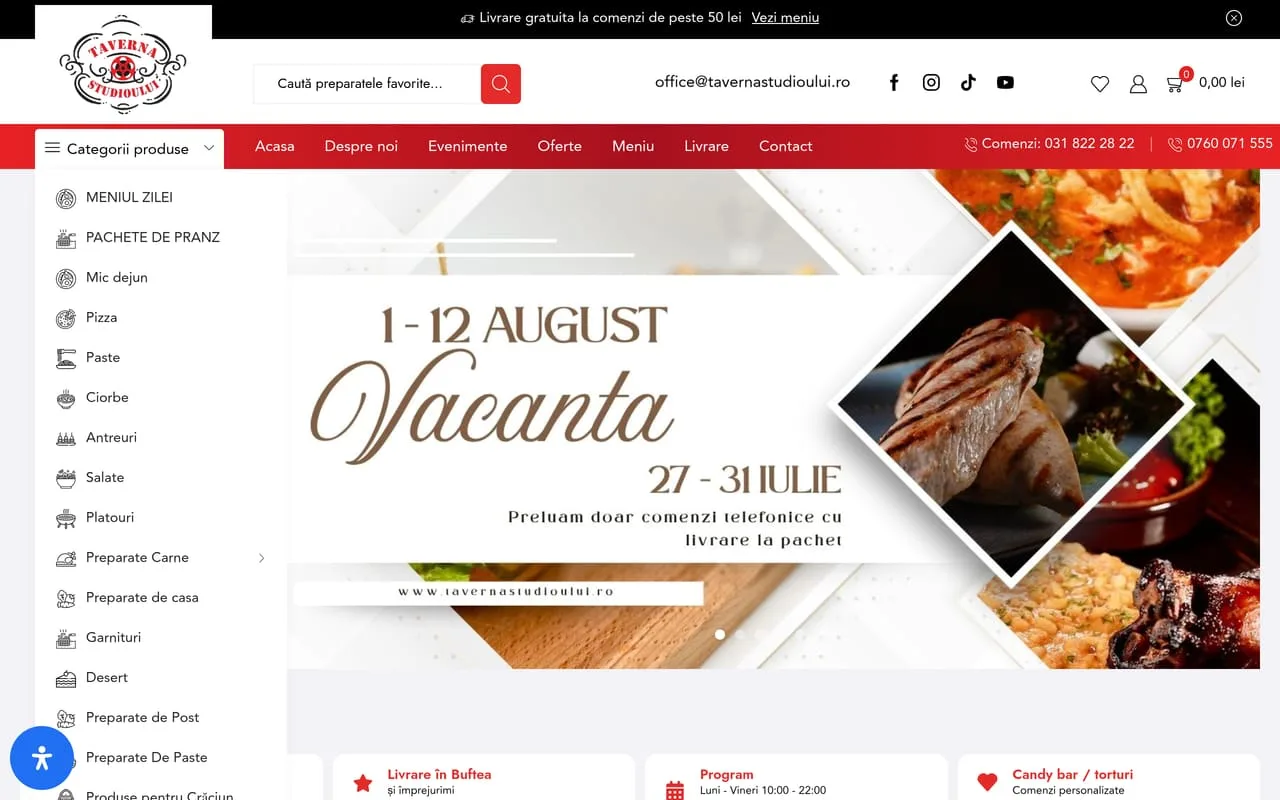 Taverna Studioului — Dezvoltare web